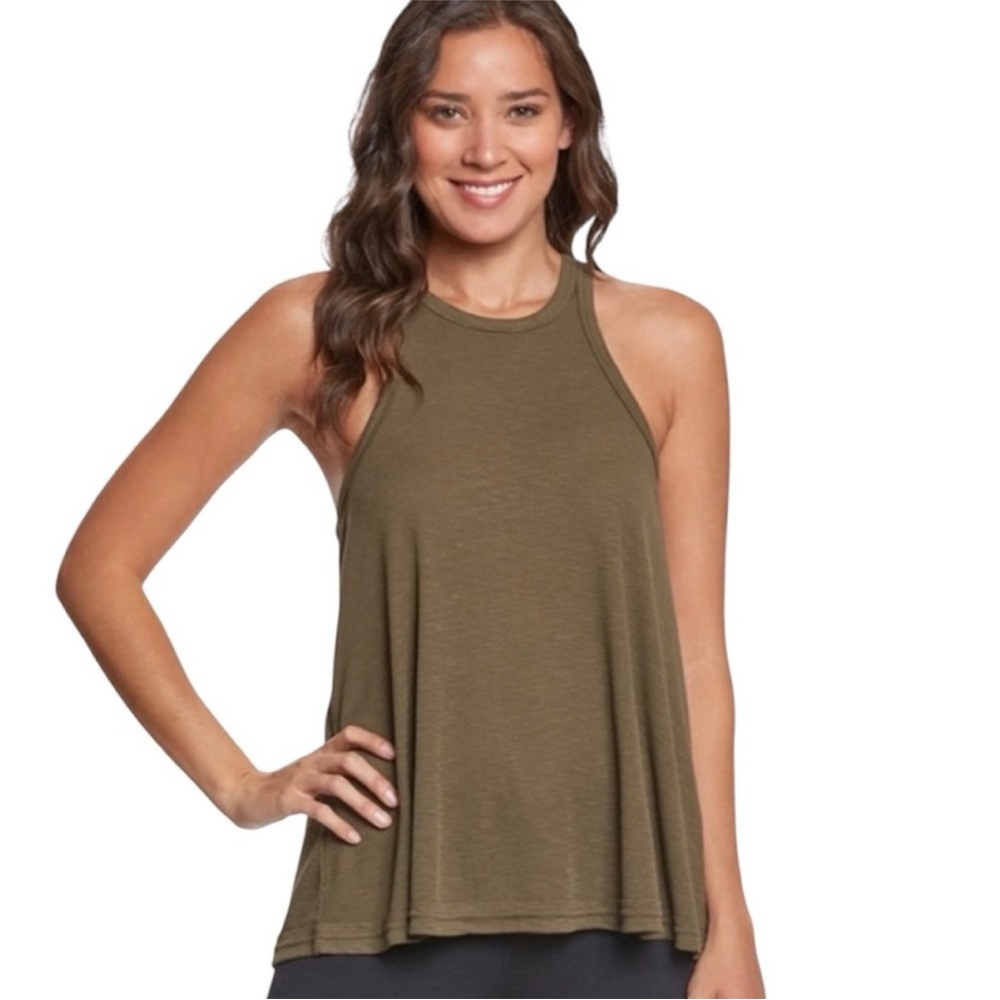 Free People | Women’s Light Brown Ribbed Tank Top Back Seam Back Cut Out Size S
